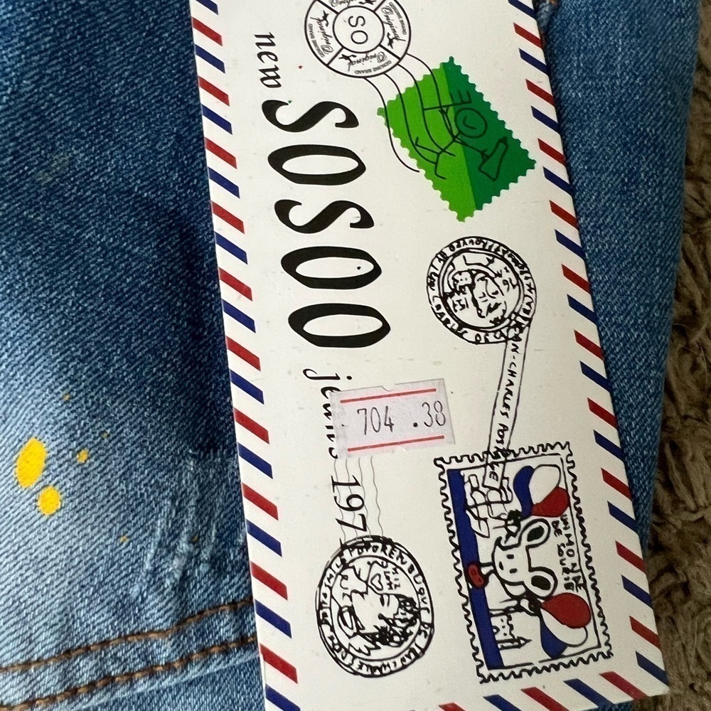 SOSOO‎ jeans 1971 Vintage men’s paint splatter jeans 38 - Picture 6 of 8